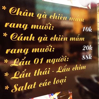 Thực đơn- Quán Ăn MIN - Lẩu Sạch & Chân Cánh Gà