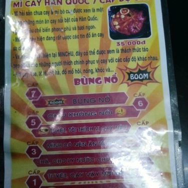Thực đơn- Quán Ăn MinChu - Mì Cay Hàn Quốc - Hàn Thuyên