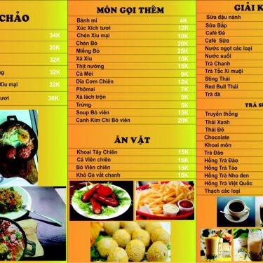 Thực đơn- Quán Ăn Minh Anh - Quán Mì Cay & Bánh Mì Chảo
