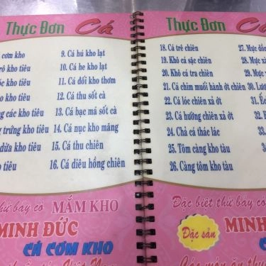 Thực đơn- Quán Ăn Minh Đức - Các Món Cơm Việt - Tôn Thất Tùng