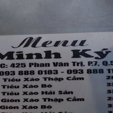Thực đơn- Quán Ăn Minh Ký - Hủ Tiếu Xào & Cơm Gà Xối Mỡ