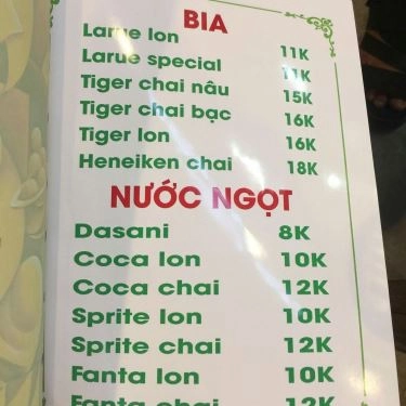 Thực đơn- Quán Ăn Miu Kiu Nướng