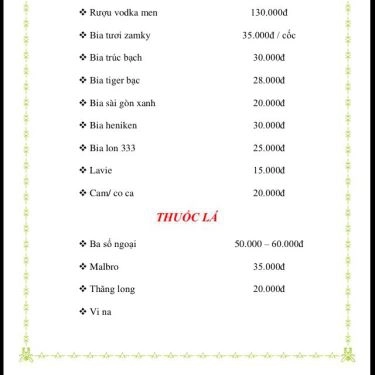 Thực đơn- Quán Ăn Mix House - Cá Nồi Đá & Lẩu Sục