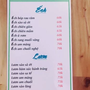 Thực đơn- Quán Ăn Mỏ Lết Quán - Hải Sản Tươi Sống