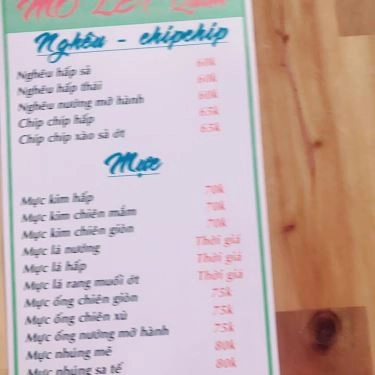 Thực đơn- Quán Ăn Mỏ Lết Quán - Hải Sản Tươi Sống