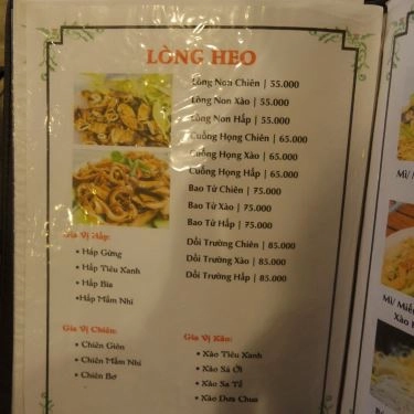Thực đơn- Quán Ăn MỘC - Ẩm Thực Than Hồng
