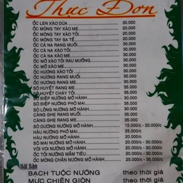 Thực đơn- Quán Ăn Mộc Hỏa - Cơm Tấm & Ốc