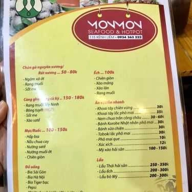 Thực đơn- Mon Mon - Seafood & Hot Pot