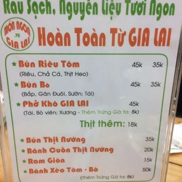 Thực đơn- Quán Ăn Món Ngon Gia Lai