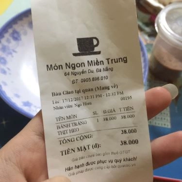 Thực đơn- Quán Ăn Món Ngon Miền Trung - Bánh Tráng Thịt Heo Đại Lộc