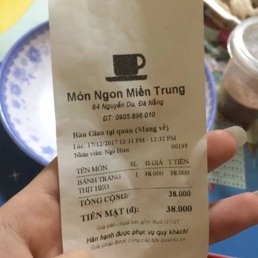 Thực đơn- Quán Ăn Món Ngon Miền Trung - Bánh Tráng Thịt Heo Đại Lộc