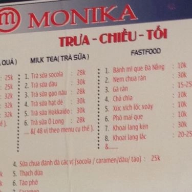 Tổng hợp- Nhà Hàng Monika - Drinks & Fastfood