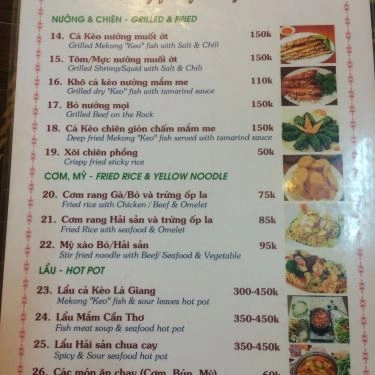 Thực đơn- Quán Ăn Mr Bảy Miền Tây - Món Ngon Miền Tây