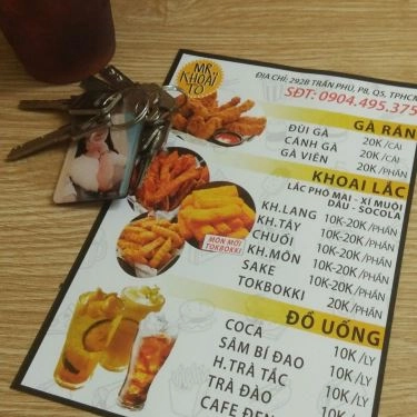 Thực đơn- Quán Ăn Mr Khoai To - Fastfood