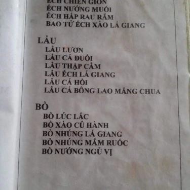 Thực đơn- Quán Ăn Mực Nướng Chợ Cũ