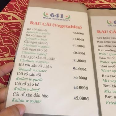 Thực đơn- Nhà Hàng Muslim Halal Restaurant - Ẩm Thực Ấn Độ & Malaysia