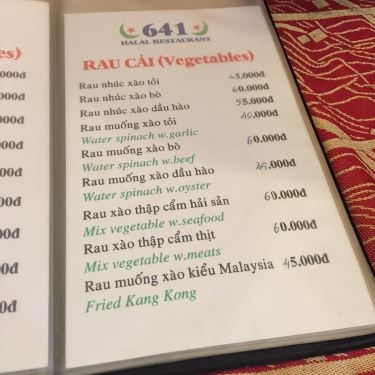 Thực đơn- Nhà Hàng Muslim Halal Restaurant - Ẩm Thực Ấn Độ & Malaysia