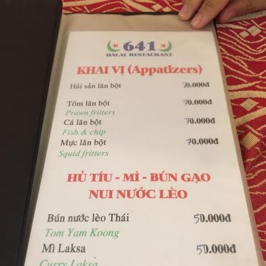 Thực đơn- Nhà Hàng Muslim Halal Restaurant - Ẩm Thực Ấn Độ & Malaysia