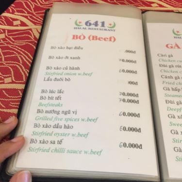 Thực đơn- Nhà Hàng Muslim Halal Restaurant - Ẩm Thực Ấn Độ & Malaysia