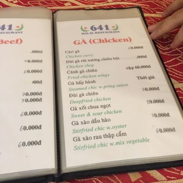 Thực đơn- Nhà Hàng Muslim Halal Restaurant - Ẩm Thực Ấn Độ & Malaysia