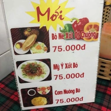 Thực đơn- Quán Ăn Bò Né Mỹ Cảnh
