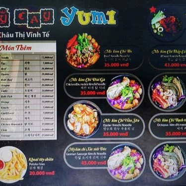 Thực đơn- Quán Ăn Mì Cay Yumi - Châu Thị Vĩnh Tế
