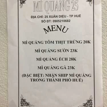 Thực đơn- Quán Ăn Mì Quảng 25