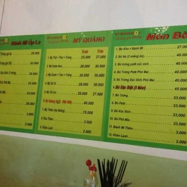Thực đơn- Quán Ăn Mì Quảng Ngon - Tây Thạnh