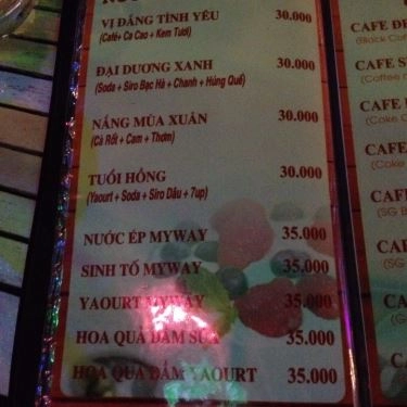Thực đơn- Quán Ăn My Way Coffee