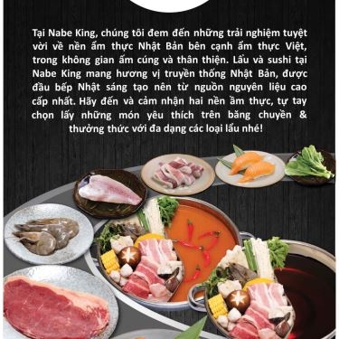 Thực đơn- Nhà Hàng Nabe King - Buffet Sushi & Lẩu - Phạm Ngọc Thạch