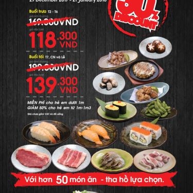 Thực đơn- Nhà Hàng Nabe King - Buffet Sushi & Lẩu - Phạm Ngọc Thạch