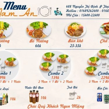 Thực đơn- Quán Ăn Nam An - Nem Nướng & Bún Khô