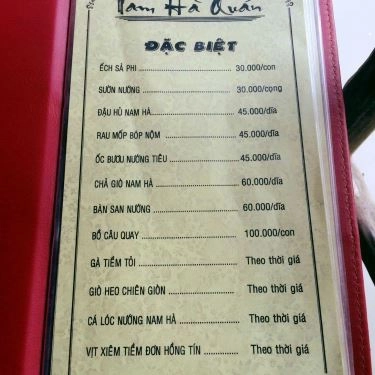 Thực đơn- Nam Hà - Quán Ăn Gia Đình