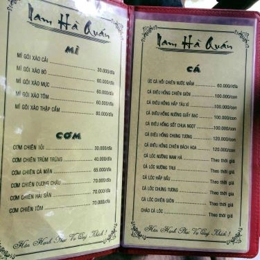 Thực đơn- Nam Hà - Quán Ăn Gia Đình