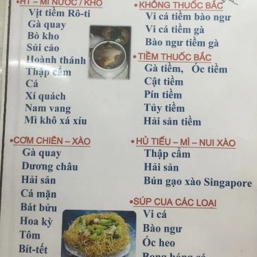 Thực đơn- Quán Ăn Nam Phát - Gà Ác Tiềm Thuốc Bắc