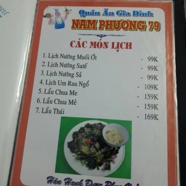 Thực đơn- Nhà Hàng Nam Phương 79 - Đặc Sản Đồng Quê