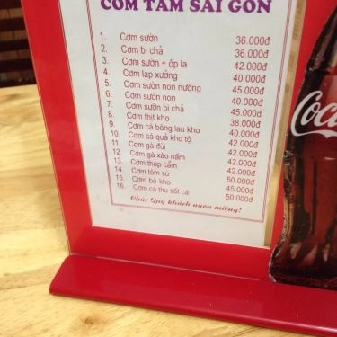 Thực đơn- Quán Ăn Nam Phương - Cơm Tấm Sài Gòn - Vĩnh Hồ