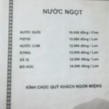 Thực đơn- Quán Ăn Bò Tơ Tây Ninh Năm Sánh - Nguyễn Oanh