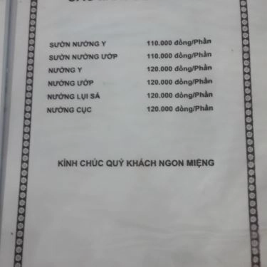 Thực đơn- Quán Ăn Bò Tơ Tây Ninh Năm Sánh - Nguyễn Oanh