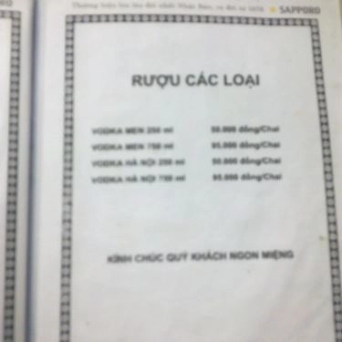 Thực đơn- Quán Ăn Bò Tơ Tây Ninh Năm Sánh - Nguyễn Oanh