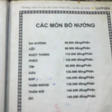 Thực đơn- Quán Ăn Bò Tơ Tây Ninh Năm Sánh - Nguyễn Oanh