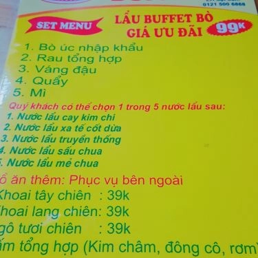 Tổng hợp- Quán Ăn Năm Thành - Buffet Lẩu