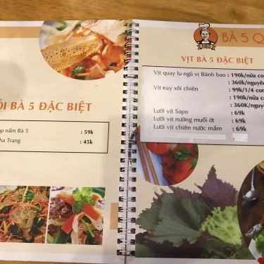 Thực đơn- Quán Ăn NB5 - Bà 5 - Đệ Nhất Nem Nướng - Đường D8