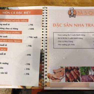 Thực đơn- Quán Ăn NB5 - Bà 5 - Đệ Nhất Nem Nướng - Đường D8