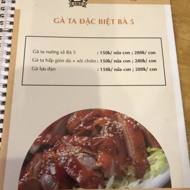 Thực đơn- Quán Ăn NB5 - Bà 5 - Đệ Nhất Nem Nướng - Đường D8