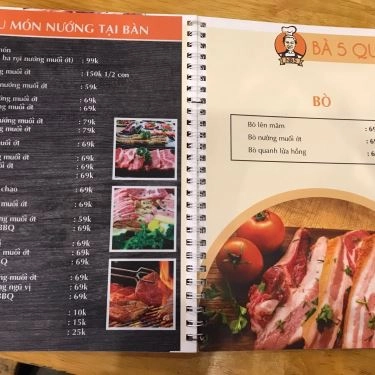 Thực đơn- Quán Ăn NB5 - Bà 5 - Đệ Nhất Nem Nướng - Đường D8