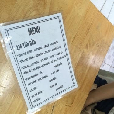 Thực đơn- Quán Ăn Nem Nướng & Bún Thịt Nướng 243 Tôn Đản