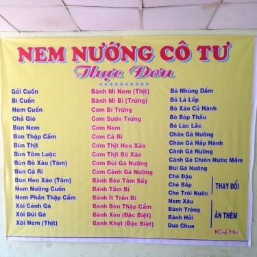 Thực đơn- Quán Ăn Cô Tư - Nem Nướng, Gỏi Cuốn & Cơm Bò Lúc Lắc