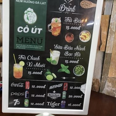 Thực đơn- Quán Ăn Nem Nướng Đà Lạt Cô Út