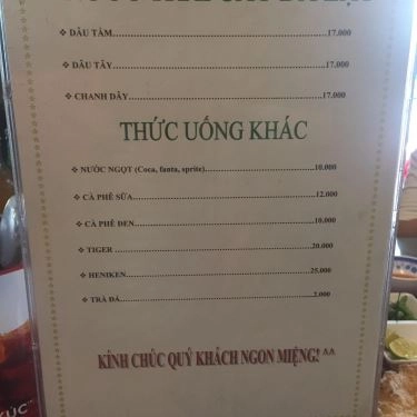 Thực đơn- Quán Ăn Dì Nương Nem Nướng & Bún Thố Mực - Nguyễn Cửu Đàm